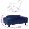 vidaXL k&eacute;k pl&uuml;ss &eacute;s műbőr kutyakanap&eacute; 81 x 43 x 31 cm