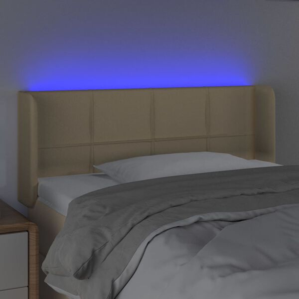 vidaXL kr&eacute;msz&iacute;nű sz&ouml;vet LED-es fejt&aacute;mla 83 x 16 x 78/88 cm