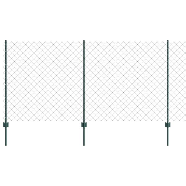 vidaXL Ker&iacute;t&eacute;s oszlopokkal Z&ouml;ld 1,2 x 25 m Ac&eacute;l &eacute;s PVC