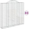 vidaXL 3 db &iacute;ves horganyzott vas gabion kos&aacute;r 200x50x180/200 cm