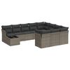 vidaXL 11 r&eacute;szes sz&uuml;rke polyrattan kerti &uuml;lőgarnit&uacute;ra p&aacute;rn&aacute;kkal