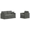 vidaXL Kanap&eacute; Szett 2 pcs S&ouml;t&eacute;tsz&uuml;rke 158 x 78 x 80 cm B&aacute;rsony