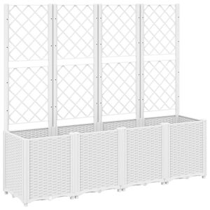 vidaXL feh&eacute;r polipropil&eacute;n r&aacute;csos kerti &uuml;ltetől&aacute;da 160 x 40 x 140 cm