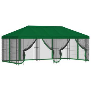 vidaXL Oldalfalas pavilon 6 x 3 m Z&ouml;ld Poli&eacute;szter &eacute;s ac&eacute;l 190