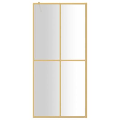 vidaXL aranyszínű zuhanyfal átlátszó ESG üveggel 90 x 195 cm