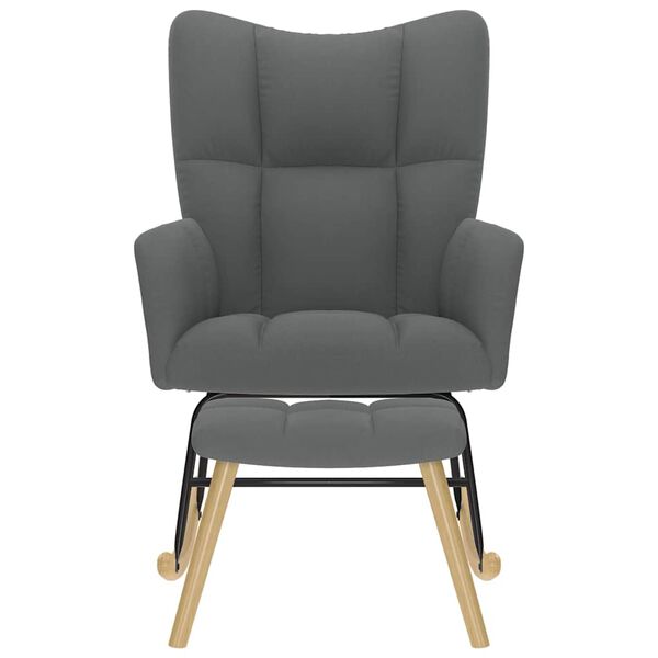 vidaXL sötétszürke szövet hintaszék lábtartóval