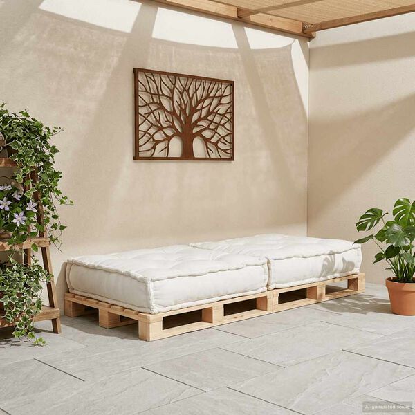 vidaXL kr&eacute;m sz&ouml;vet modul&aacute;ris kanap&eacute;egys&eacute;g 70x70x36