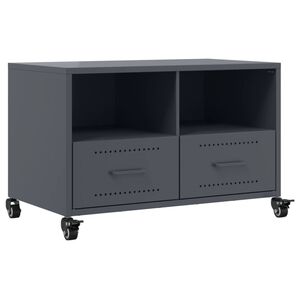 vidaXL antracitsz&uuml;rke ac&eacute;l TV-szekr&eacute;ny 68 x 39 x 43,5 cm