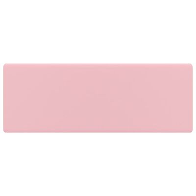 vidaXL négyszög alakú matt rózsaszín kerámia mosdókagyló túlfolyóval 41 x 41 cm