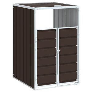 vidaXL barna ac&eacute;l kerekes szemetes t&aacute;rol&oacute; 1 szemeteskuk&aacute;hoz 72 x 81 x 115 cm