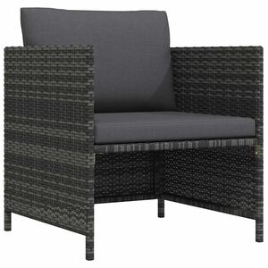vidaXL sz&uuml;rke polyrattan kerti kanap&eacute; p&aacute;rn&aacute;kkal