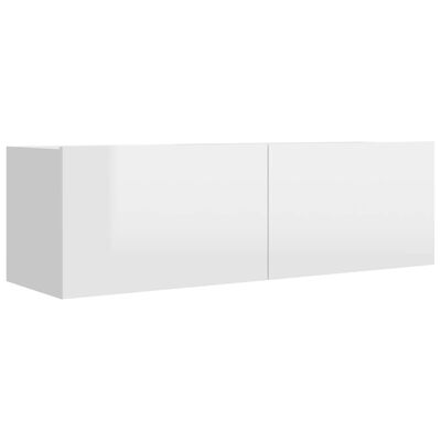 vidaXL 4 db magasfényű fehér forgácslap TV-szekrény 100 x 30 x 30 cm
