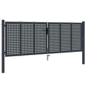 vidaXL antracit sz&iacute;nű ac&eacute;l kerti kapu 300 x 75 cm