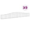 vidaXL 9 db &iacute;ves horganyzott vas gabion kos&aacute;r 400x30x40/60 cm