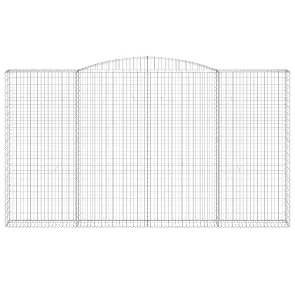 vidaXL 2 db íves horganyzott vas gabion kosár 400x30x220/240 cm