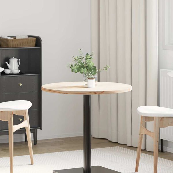 vidaXL t&ouml;m&ouml;r fenyőfa asztallap &Oslash;70 x 2,5 cm