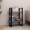 vidaXL kétszintes szürke tömör fenyőfa könyvszekrény 60 x 30 x 70 cm