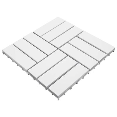 vidaXL 20 db fehér tömör akácfa padlólap 30 x 30 cm