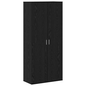 vidaXL Magasfi&uacute; 80 x 39 x 178 cm Szerelt Fa Fekete T&ouml;lgy