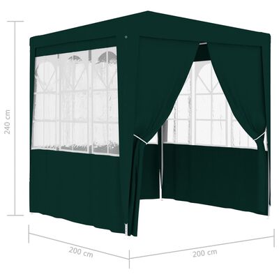 vidaXL zöld rendezvénysátor oldalfalakkal 2 x 2 m 90 g/m²