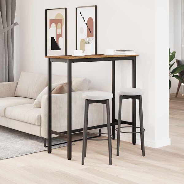 vidaXL asztal &Ouml;reg fa 100 x 40 x 100,5 cm Műszaki fa &eacute;s ac&eacute;l