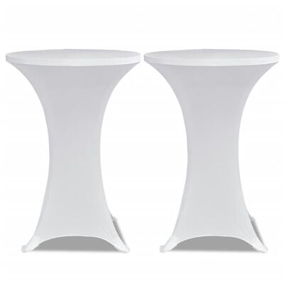 vidaXL 4 darab fehér sztreccs asztalterítő bárasztalhoz Ø80 cm