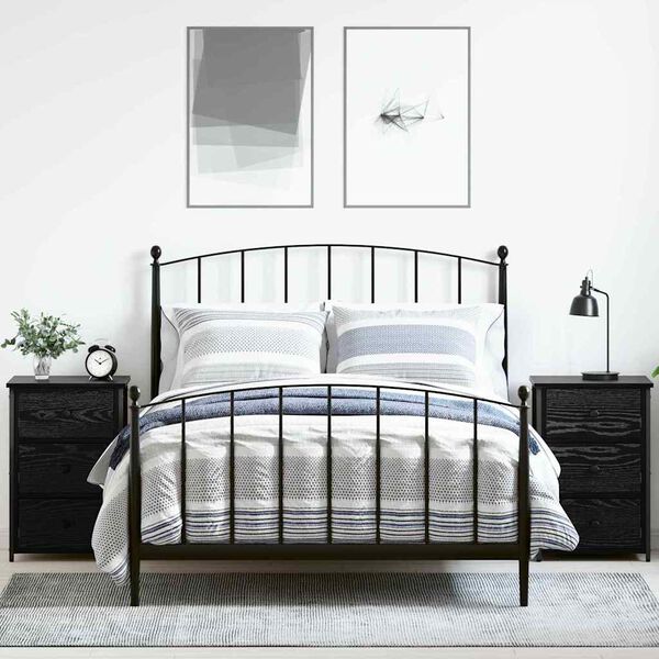 vidaXL &Eacute;jjeliszekr&eacute;ny fi&oacute;kkal 2 pcs Fekete t&ouml;lgy 40 x 36 x 60 cm