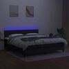 vidaXL fekete sz&ouml;vet rug&oacute;s &eacute;s LED-es &aacute;gy matraccal 160x200 cm