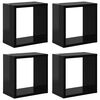 vidaXL 4 db magasf&eacute;nyű fekete fali kockapolc 26 x 15 x 26 cm