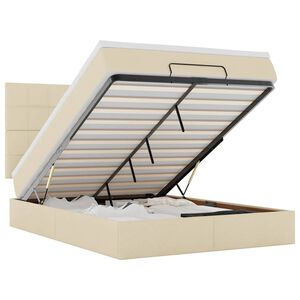 vidaXL Oszm&aacute;n &aacute;gykeret matracokkal kr&eacute;m 140x200cm sz&ouml;vet