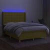 vidaXL z&ouml;ld sz&ouml;vet rug&oacute;s &eacute;s LED-es &aacute;gy matraccal 140x190 cm