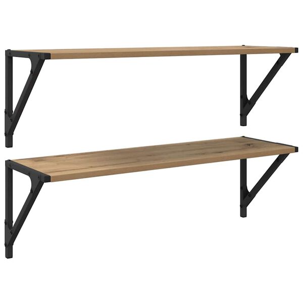 vidaXL Falpolcok 2 pcs Artisan t&ouml;lgy 80 x 25 x 25,5 cm Faanyag