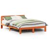 vidaXL viaszbarna t&ouml;m&ouml;r fenyőfa &aacute;gy matrac n&eacute;lk&uuml;l 135 x 190 cm