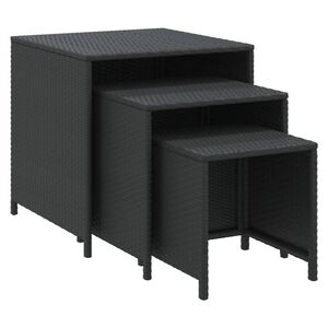 vidaXL 3 db fekete polyrattan rak&aacute;solhat&oacute; kisasztal