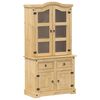 vidaXL Corona t&ouml;m&ouml;r fenyőfa vitrinszekr&eacute;ny 100 x 48,5 x 179 cm