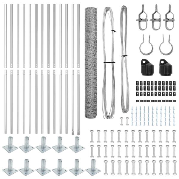 vidaXL Ker&iacute;t&eacute;soszlop Ez&uuml;st 25 x 1,2 m (36 mm h&aacute;l&oacute;) Ac&eacute;l