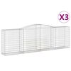 vidaXL 3 db &iacute;ves horganyzott vas gabion kos&aacute;r 400x50x120/140 cm