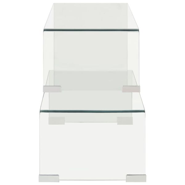 vidaXL k&eacute;tr&eacute;szes edzett &uuml;veg doh&aacute;nyz&oacute;asztal 90x30x20/110x30x40 cm