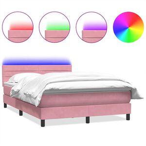 vidaXL r&oacute;zsasz&iacute;n b&aacute;rsony rug&oacute;s &eacute;s LED-es &aacute;gy matraccal 160x220 cm