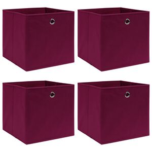 vidaXL 4 db s&ouml;t&eacute;tpiros sz&ouml;vet t&aacute;rol&oacute;doboz 32 x 32 x 32 cm
