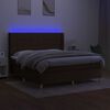 vidaXL barna sz&ouml;vet rug&oacute;s &eacute;s LED-es &aacute;gy matraccal 180 x 200 cm