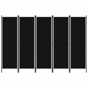 vidaXL fekete 5 paneles parav&aacute;n 250 x 180 cm