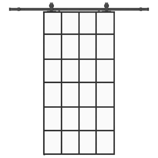 vidaXL fekete ESG &uuml;veg tol&oacute;ajt&oacute; f&eacute;mszerelv&eacute;ny-szettel 102x205 cm