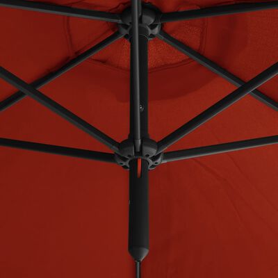 vidaXL terrakotta dupla napernyő acélrúddal 600 cm