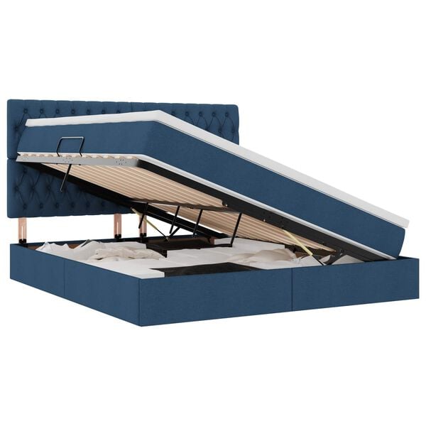 vidaXL &Aacute;gy t&aacute;rol&oacute;val &eacute;s LED l&aacute;mp&aacute;val K&eacute;k 180 x 200 cm Poli&eacute;szter