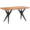 vidaXL fekete t&ouml;m&ouml;r ak&aacute;cfa &eacute;tkezőasztal 140 x 70 x 76 cm