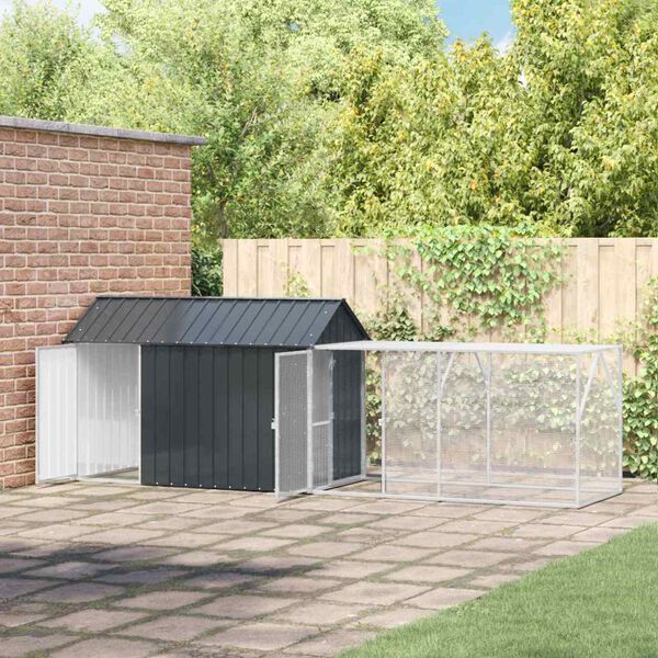 vidaXL Mad&aacute;r kalitka Antracit 416,5 x 103 x 142 cm Horganyzott ac&eacute;l