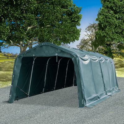 vidaXL sötétzöld elmozdítható PVC állattartó sátor 550 g/m² 3,3 x 8 m