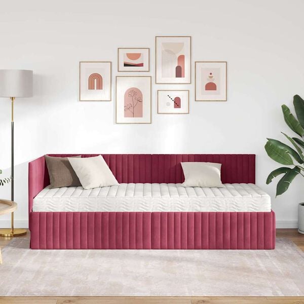 vidaXL Sarok &Aacute;gykeret Matraccal fejt&aacute;ml&aacute;val 2 pcs Z&ouml;ld B&aacute;rsony