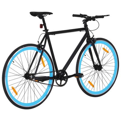 vidaXL fekete és kék örökhajtós kerékpár 700c 55 cm